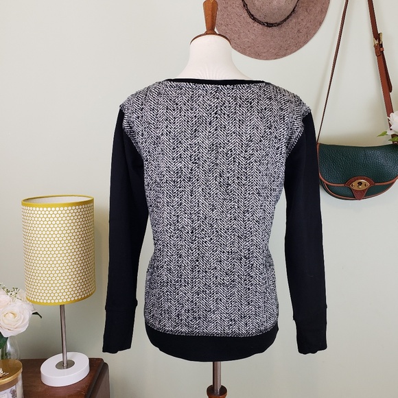 Cynthia Rowley Herringbone Zipper Accent Sweater - Picture 2 of 5